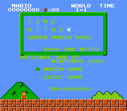 Time Attack Super Mario Bros Title Screen